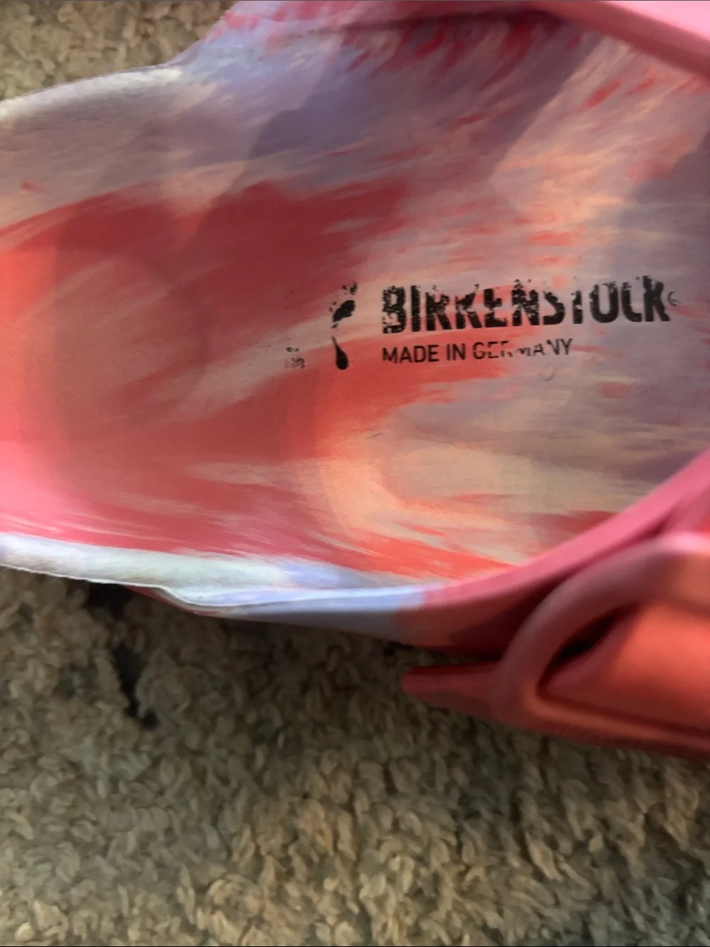 Birkenstock Arizona EVA Sandals Pink Watercolor Tie Dye EU woman’s 10 EU 41